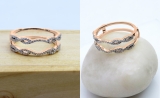 0.35 Carat (ctw) 10K Rose Gold Round Diamond Ladies Wedding Band Enhancer Double Ring 1/3 CT
