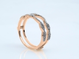 0.35 Carat (ctw) 10K Rose Gold Round Diamond Ladies Wedding Band Enhancer Double Ring 1/3 CT