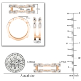 0.35 Carat (ctw) 10K Rose Gold Round Diamond Ladies Wedding Band Enhancer Double Ring 1/3 CT