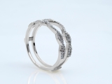 0.35 Carat (ctw) 10K White Gold Round Diamond Ladies Wedding Band Enhancer Double Ring 1/3 CT