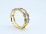0.35 Carat (ctw) 10K Yellow Gold Round Diamond Ladies Wedding Band Enhancer Double Ring 1/3 CT