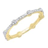 0.25 Carat (ctw) 10K Yellow Gold Round Diamond Ladies Eternity Wedding Stackable Band 1/4 CT