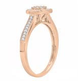0.25 Carat (ctw) 10K Rose Gold Round Diamond Ladies Vintage Bridal Engagement Ring 1/4 CT