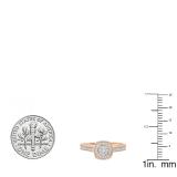 0.25 Carat (ctw) 10K Rose Gold Round Diamond Ladies Vintage Bridal Engagement Ring 1/4 CT