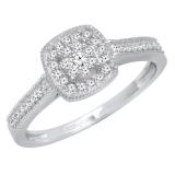0.25 Carat (ctw) 10K White Gold Round Diamond Ladies Vintage Bridal Engagement Ring 1/4 CT