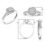 0.25 Carat (ctw) 10K White Gold Round Diamond Ladies Vintage Bridal Engagement Ring 1/4 CT
