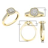 0.25 Carat (ctw) 14K Yellow Gold Round Diamond Ladies Vintage Bridal Engagement Ring 1/4 CT