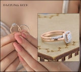 0.30 Carat (ctw) 10K Rose Gold Round Diamond Ladies Bridal Engagement Ring Set 1/3 CT
