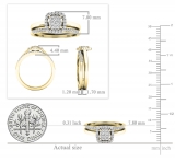 0.30 Carat (ctw) 18K Yellow Gold Round Diamond Ladies Bridal Engagement Ring Set 1/3 CT