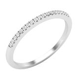 0.07 Carat (ctw) Round White Diamond Ladies Anniversary Stackable Wedding Band 14K White Gold