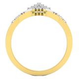 0.15 Carat (ctw) 10K Yellow Gold Round Diamond Ladies Cluster Flower Right Hand Ring