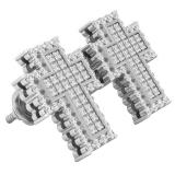 0.50 Carat (ctw) 10K White Gold Round White Diamond Ladies Cross Stud Earrings 1/2 CT