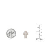 0.50 Carat (ctw) 18K Rose Gold Round White Diamond Ladies Cross Stud Earrings 1/2 CT
