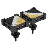0.35 Carat (ctw) Black Rhodium Plated Sterling Silver Black White & Yellow Diamond Stud Earrings