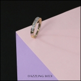 0.12 Carat (ctw) 10K Yellow Gold Round White Diamond Ladies Double Row Anniversary Wedding Band