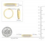 0.12 Carat (ctw) 10K Yellow Gold Round White Diamond Ladies Double Row Anniversary Wedding Band