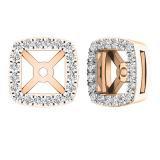 0.25 Carat (ctw) 14K Rose Gold Round White Diamond Removable Jackets For Stud Earrings 1/4 CT