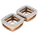 0.25 Carat (ctw) 14K Rose Gold Round White Diamond Removable Jackets For Stud Earrings 1/4 CT