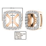 0.25 Carat (ctw) 14K Rose Gold Round White Diamond Removable Jackets For Stud Earrings 1/4 CT