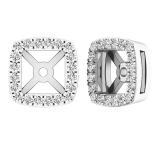 0.25 Carat (ctw) 18K White Gold Round White Diamond Removable Jackets For Stud Earrings 1/4 CT