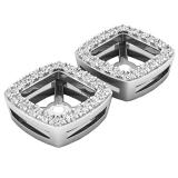 0.25 Carat (ctw) 18K White Gold Round White Diamond Removable Jackets For Stud Earrings 1/4 CT