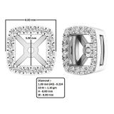 0.25 Carat (ctw) 18K White Gold Round White Diamond Removable Jackets For Stud Earrings 1/4 CT