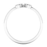 0.05 Carat (ctw) Sterling Silver Round White Diamond Ladies Horseshoe Engagement Ring