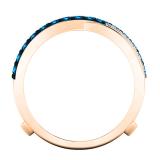 0.90 Carat (ctw) 10K Rose Gold Round White & Blue Diamond Ladies Wedding Band Guard Double Ring
