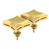 0.30 Carat (ctw) Yellow Gold Plated Sterling Silver Round Yellow Diamond Mens Stud Earrings