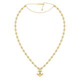 0.07 Carat (ctw) 10K White & Yellow Gold Round White Diamond Ladies Fleur De Lis Necklace