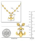 0.07 Carat (ctw) 10K White & Yellow Gold Round White Diamond Ladies Fleur De Lis Necklace
