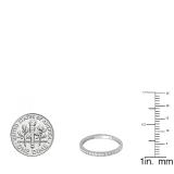 0.10 Carat (ctw) 14K White Gold Round Diamond Ladies Anniversary Stackable Wedding Band