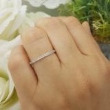 0.10 Carat (ctw) 14K White Gold Round Diamond Ladies Anniversary Stackable Wedding Band