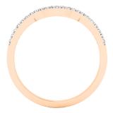 0.15 Carat (ctw) 10K Rose Gold Round Diamond Ladies Stackable Wedding Contour Band Guard Ring