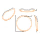 0.15 Carat (ctw) 10K Rose Gold Round Diamond Ladies Stackable Wedding Contour Band Guard Ring