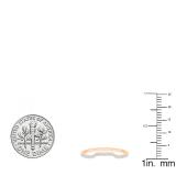 0.15 Carat (ctw) 10K Rose Gold Round Diamond Ladies Stackable Wedding Contour Band Guard Ring