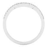 0.15 Carat (ctw) 10K White Gold Round Diamond Ladies Stackable Wedding Contour Band Guard Ring