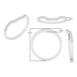 0.15 Carat (ctw) 10K White Gold Round Diamond Ladies Stackable Wedding Contour Band Guard Ring