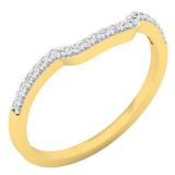 0.15 Carat (ctw) 10K Yellow Gold Round Diamond Ladies Stackable Wedding Contour Band Guard Ring