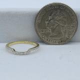 0.15 Carat (ctw) 10K Yellow Gold Round Diamond Ladies Stackable Wedding Contour Band Guard Ring