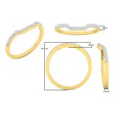 0.15 Carat (ctw) 10K Yellow Gold Round Diamond Ladies Stackable Wedding Contour Band Guard Ring