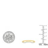 0.15 Carat (ctw) 10K Yellow Gold Round Diamond Ladies Stackable Wedding Contour Band Guard Ring