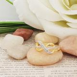 0.14 Carat (ctw) 18K Yellow Gold Plated Sterling Silver Round Diamond Ladies Infinity Promise Ring