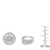 0.30 Carat (ctw) Sterling Silver Round Diamond Men & Women Engagement Ring Trio Set 1/4 CT