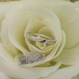 0.30 Carat (ctw) Sterling Silver Round Diamond Men & Women Engagement Ring Trio Set 1/4 CT