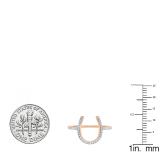 0.15 Carat (ctw) 10K Rose Gold Round White Diamond Ladies Horseshoe Engagement Ring