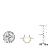 0.15 Carat (ctw) 10K Yellow Gold Round White Diamond Ladies Horseshoe Engagement Ring