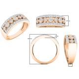 0.75 Carat (ctw) 10K Rose Gold Round White Diamond Ladies Vintage Stackable Wedding Band