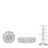 0.75 Carat (ctw) 10K White Gold Round White Diamond Ladies Vintage Stackable Wedding Band