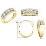0.75 Carat (ctw) 10K Yellow Gold Round White Diamond Ladies Vintage Stackable Wedding Band